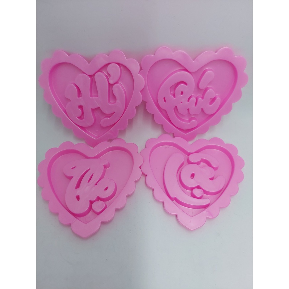 Bộ - Khuôn Xôi Tim - 10 cm & 15 cm- Phước - Lộc - Thọ - Hỷ