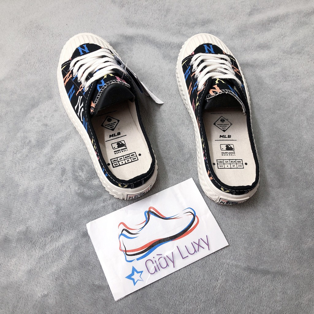 Giày Thể Thao Sneaker Đạp Gót n,y Đen Họa Tiết Cao Cấp - Giày Luxy | BigBuy360 - bigbuy360.vn