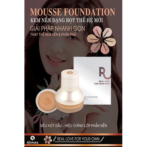 Phấn Tươi Mướt Mịn RESPARA Mousse Foundation SPF50+ PA++