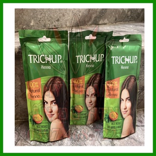 🍊🌿👩 Bột lá henna nguyên chất nhuộm tóc, phủ bạc nâu đồng Trichup 100g - Henna Trichup India🍊🌿👩