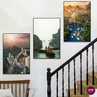 Tranh treo tường chất liệu Canvas, chủ đề Danh lam thắng cảnh Việt Nam, decor phòng khách, khách sạn