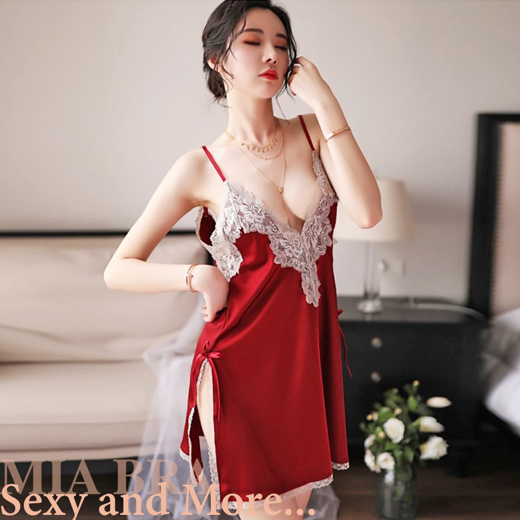 Váy Ngủ Sexy 2 Dây Lụa Satin 💗 FREESHIP 💗 Phối Ren Gợi Cảm MIA BRA M4 | BigBuy360 - bigbuy360.vn