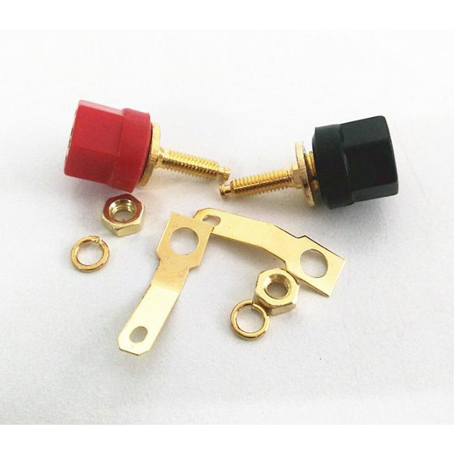Combo 10 cái cọc loa đơn đỏ đen loại tốt