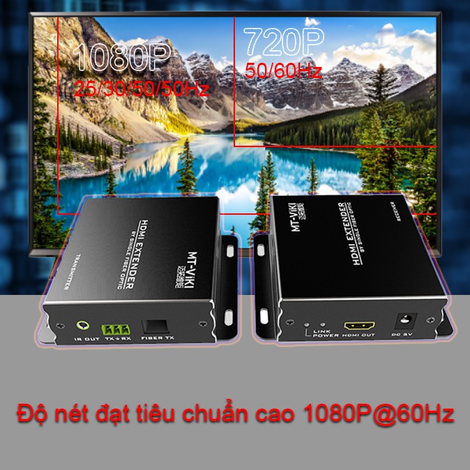 BỘ KHUẾCH ĐẠI HDMI QUA CÁP QUANG 20KM | HDMI EXTENDER QUA CÁP QUANG 20KM MT-VIKI MT-ED020