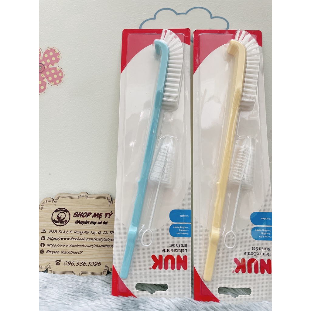 BỘ CHỔI CỌ BÌNH SỮA VÀ NÚM TI NUK DELUXE