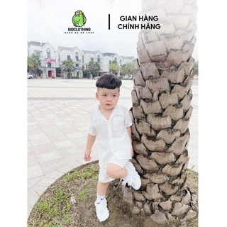 Bộ đồ bé trai cộc tay vải đũi, size từ 8 - 28kg