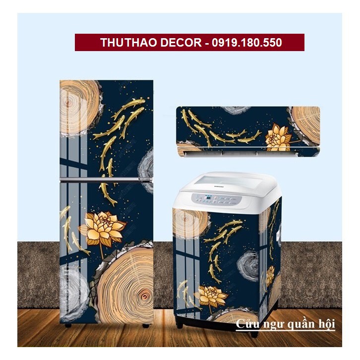 COMBO ĐẶC BIỆT - TRỌN BỘ DECAL TỦ LẠNH, MÁY GIẶT, MÁY LẠNH full kín