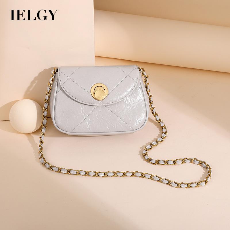 Túi đeo chéo IELGY phối dây xích thời trang thanh lịch dành cho nữ