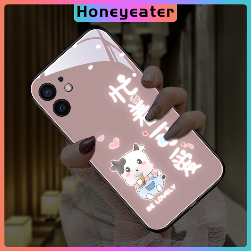 【Honeyeater】【miễn Phí】ốp điện thoại đôi có đèn LED nhiều màu sắc cho iPhone 13 12 11 Pro Max