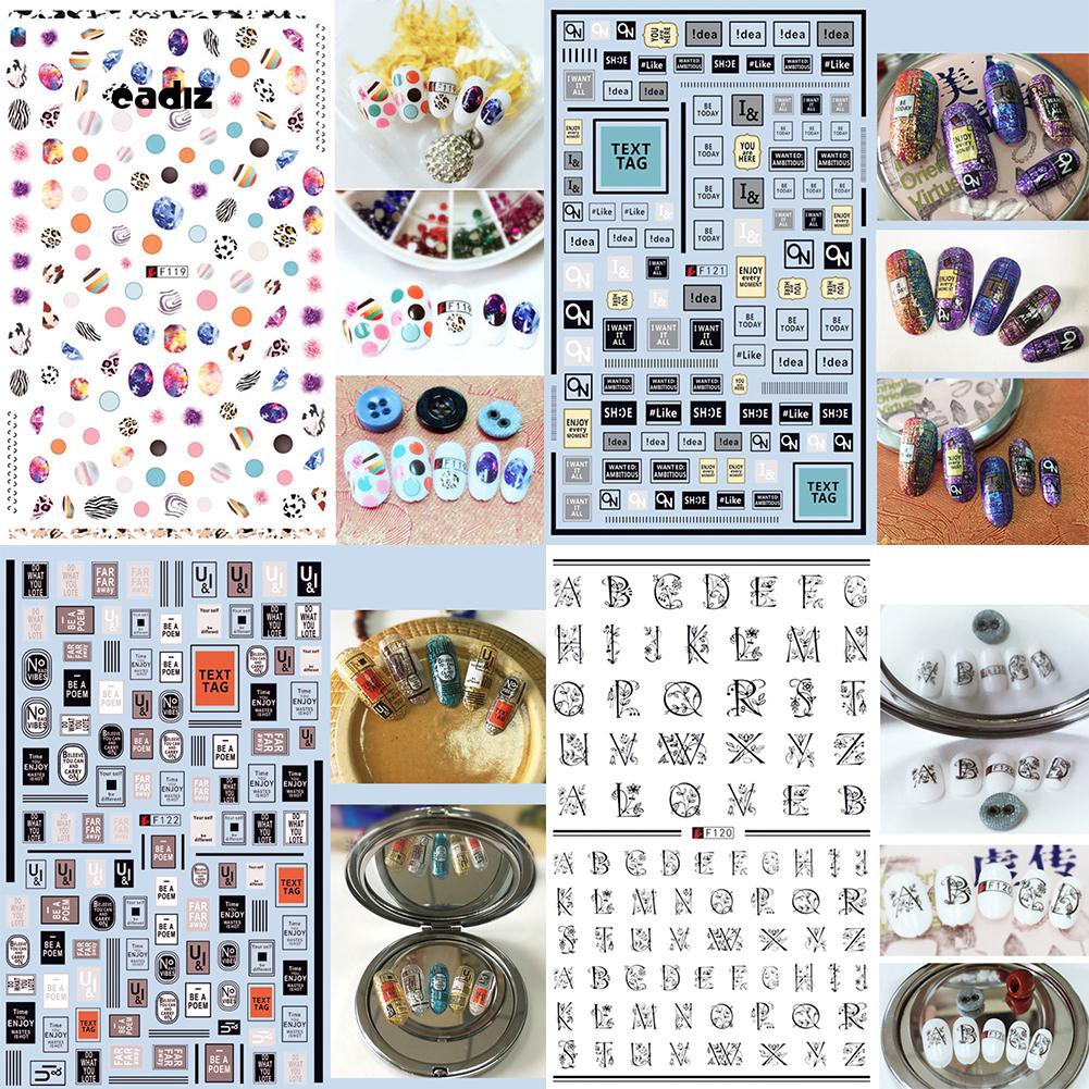 1 tờ Miếng dán trang trí móng tay nghệ thuật