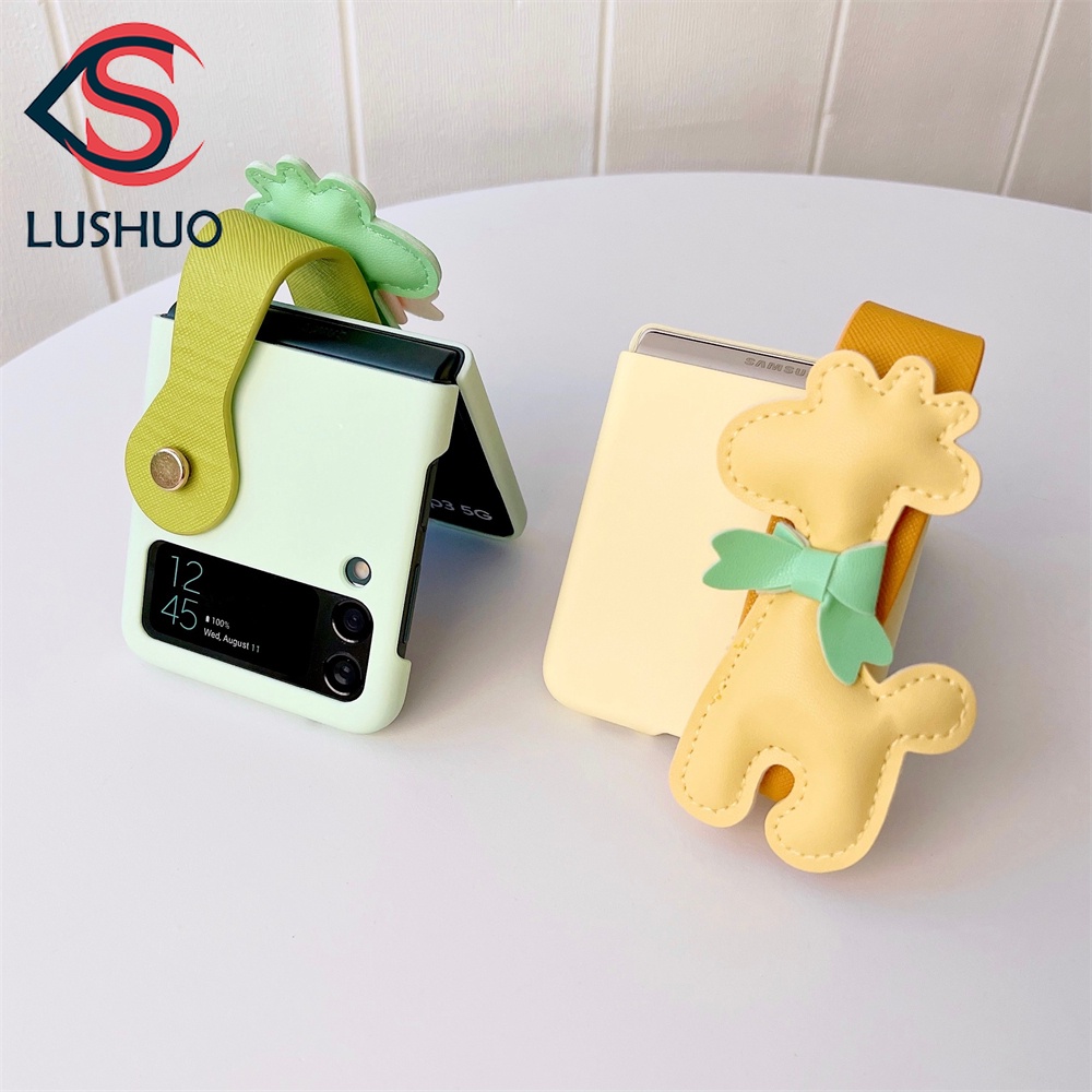 Bao Da Điện Thoại Nắp Gập Họa Tiết Hoạt Hình 3D Có Dây Đeo Cho Samsung Galaxy Z Flip 3 5G Z Flip3 ZFlip3 ZFlip 3