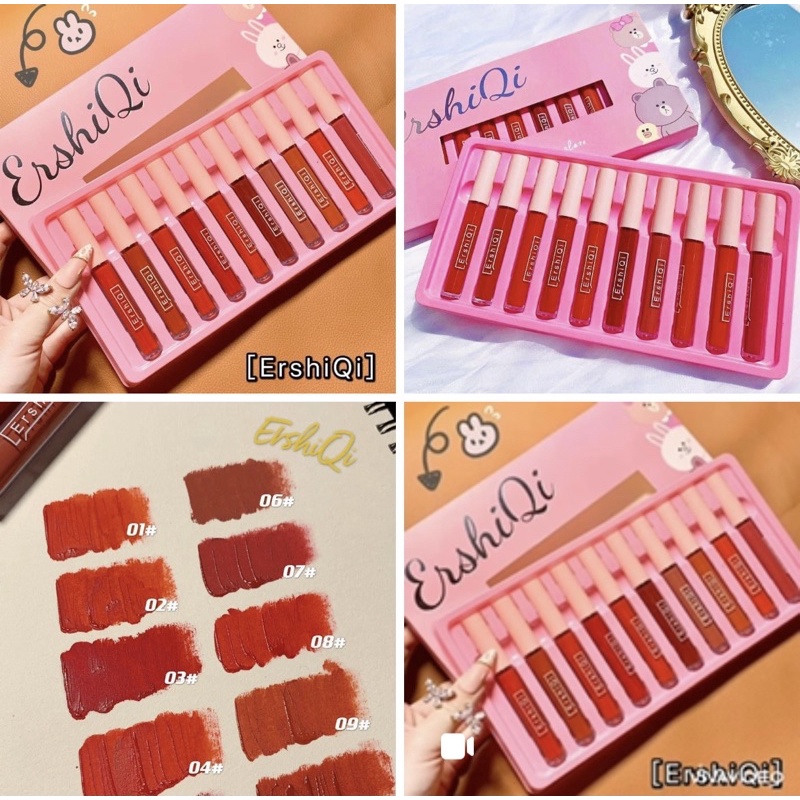 [HÀNG LOẠI 1]SET 10 CÂY SON KEM LÌ [SẴN] | Thế Giới Skin Care