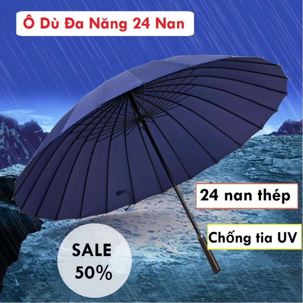 Ô dù che nắng mưa 24 nan - Dù Cầm Tay Cây dù che mưa -  Làm Bằng Thép Chống Gỉ Nan che siêu rộng  Chống thấm {SIÊU SALE}