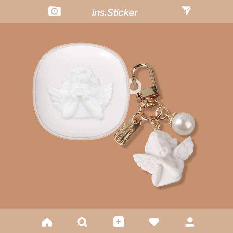 Vỏ Bảo Vệ Hộp Sạc Tai Nghe Baseus WM02 Mềm Mại Đính Nơ Và Ngọc Trai Dễ Thương