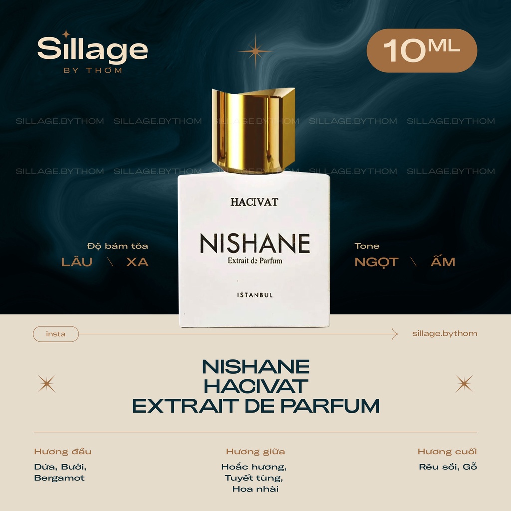 NISHANE HACIVAT EXTRAIT DE PARFUM | Mẫu thử nước hoa unisex