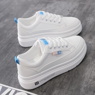 Giày sneaker nữ độn đế màu trắng D75, phong cách HQ lịch lãm