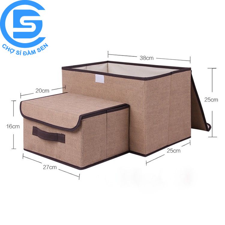 Combo 2 Hộp vải đựng vật dụng xếp gọn tiện ích Tiết kiệm không gian G113-2HopvaiGG