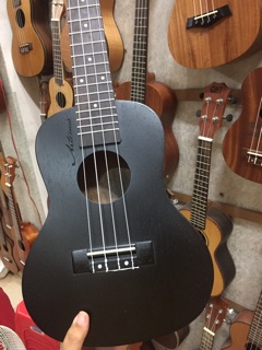 Ukulele concert đen không khắc chữ