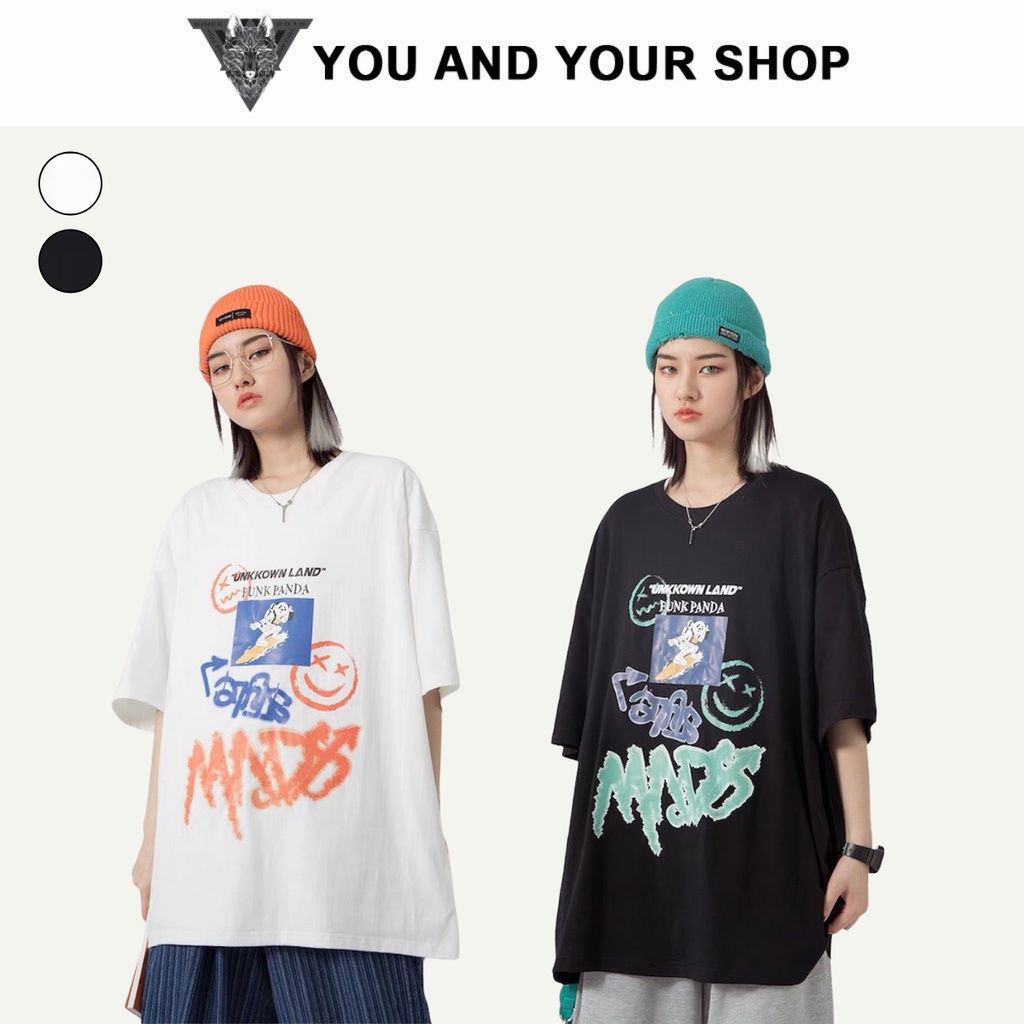 Áo Thun tay lỡ YAYSHOP phông unisex nam nữ chất thun cotton mềm mịn PANDA họa tiết cực cá tính