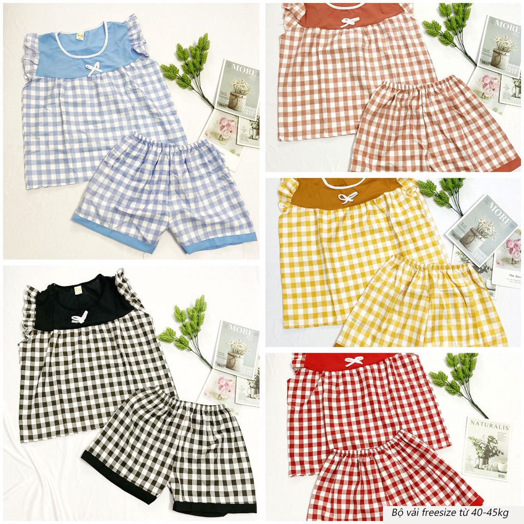 Đồ bộ mặc nhà freesize từ 40-45kg , đồ bộ cho nữ, cho bé gái lớn vải mềm - B10