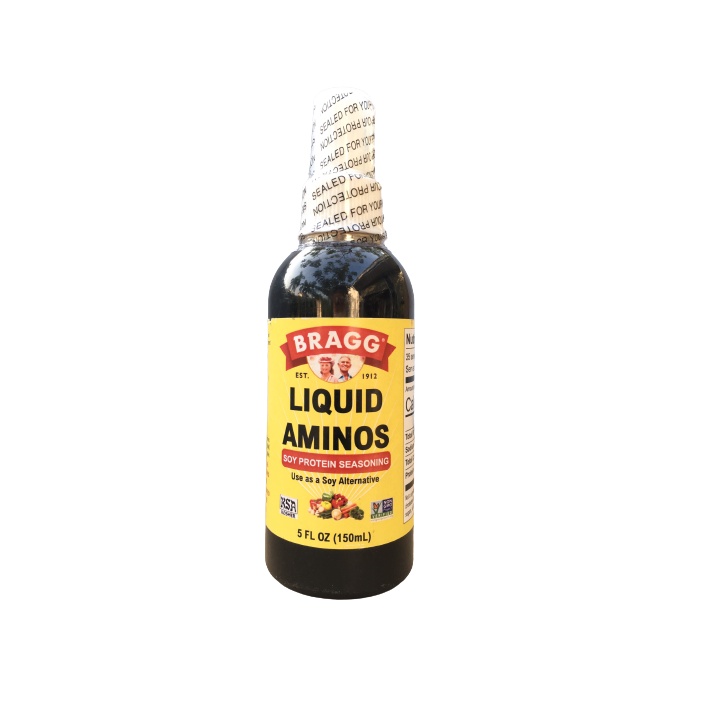 Chế phẩm giải độc cây trồng, nước tương xì dầu không biến đổi gien Bragg Liquid Aminos chai 150 ml