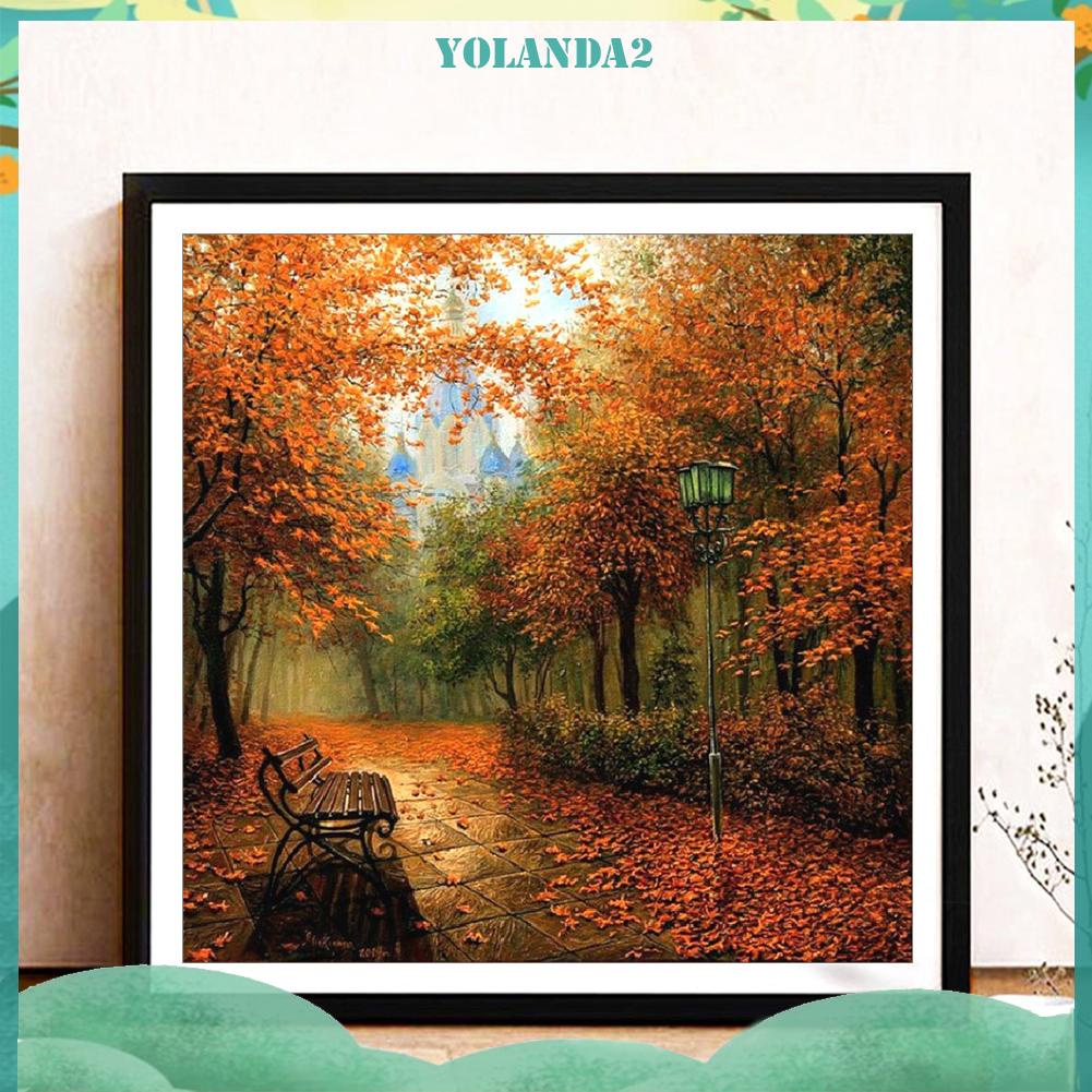 Tranh đính đá kim cương toàn bộ 5D DIY hình phong cảnh mùa thu