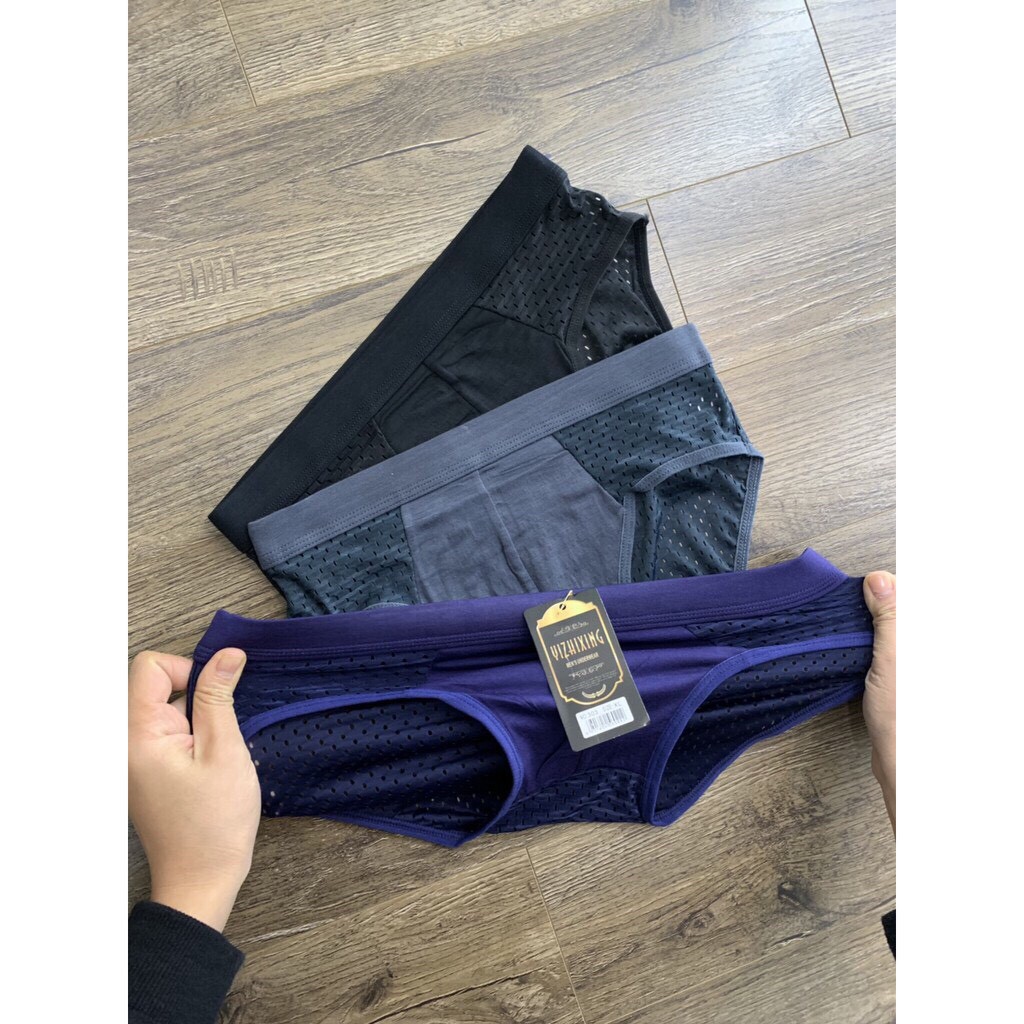 Combo 4 Quần Lót Nam Cotton Tam Giác Thông Hơi Hàng Nhật