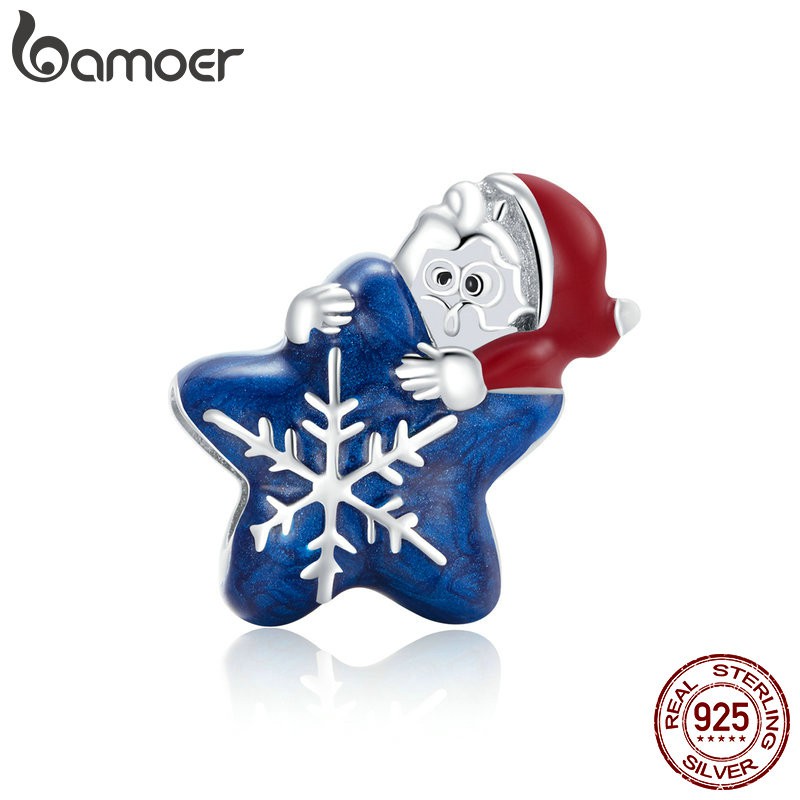Hạt Xỏ Trang Sức Bamoer Bằng Bạc 925 Kiểu Dáng Ông Già Noel DIY Cho Nữ BSC372