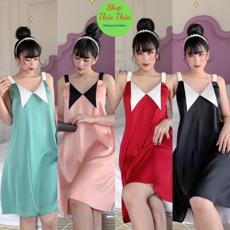 Đầm Mặc Nhà Đầm Ngủ Lụa Latin Mềm Mượt Có  BigSize