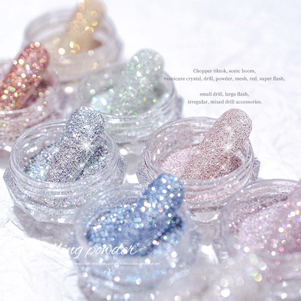 [Hàng mới về] Bột kim tuyến trang trí móng lấp lánh xinh xắn Cadizx