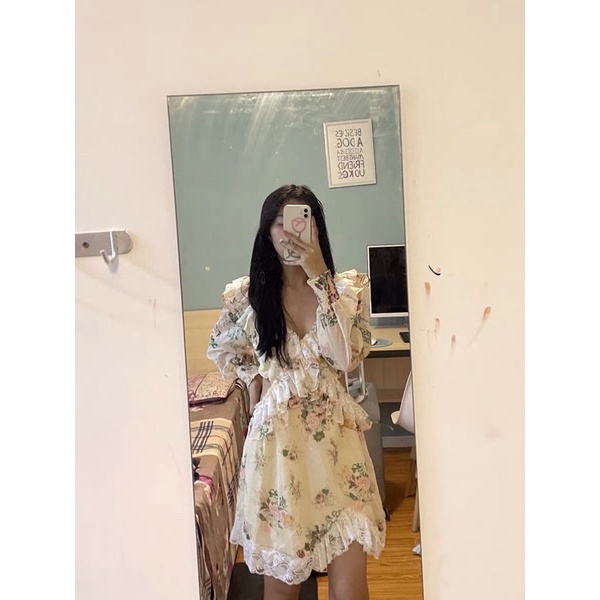 |EMIA DRESS| Đầm hoa cổ bèo ren tiểu thư TLÉA