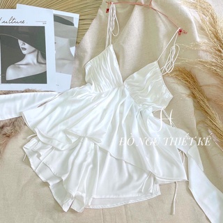 SET NGỦ LỤA NƠ XANH TRẮNG