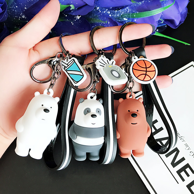 Móc khoá 3 anh em gấu we bare bear có mặt hình xinh xắn