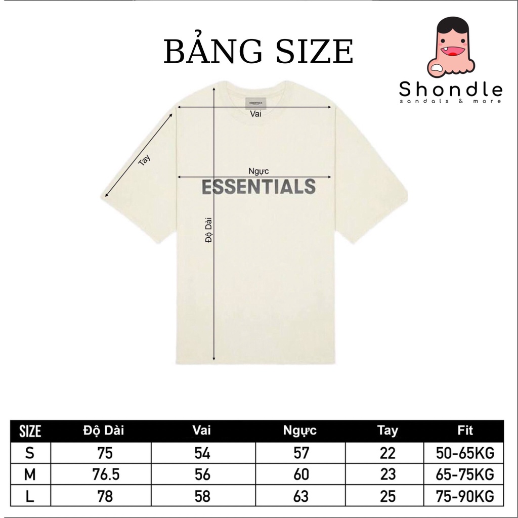Áo THUN ESSENTIALS COTTON  - Vải Cao Cấp - TE Trắng