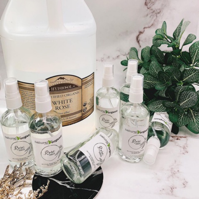 nước hoa hồng trắng giúp se khít lỗ chân lông dưỡng ẩm làm sạch da White Rose Hydrosol Mountain Rose Herbs 100ml