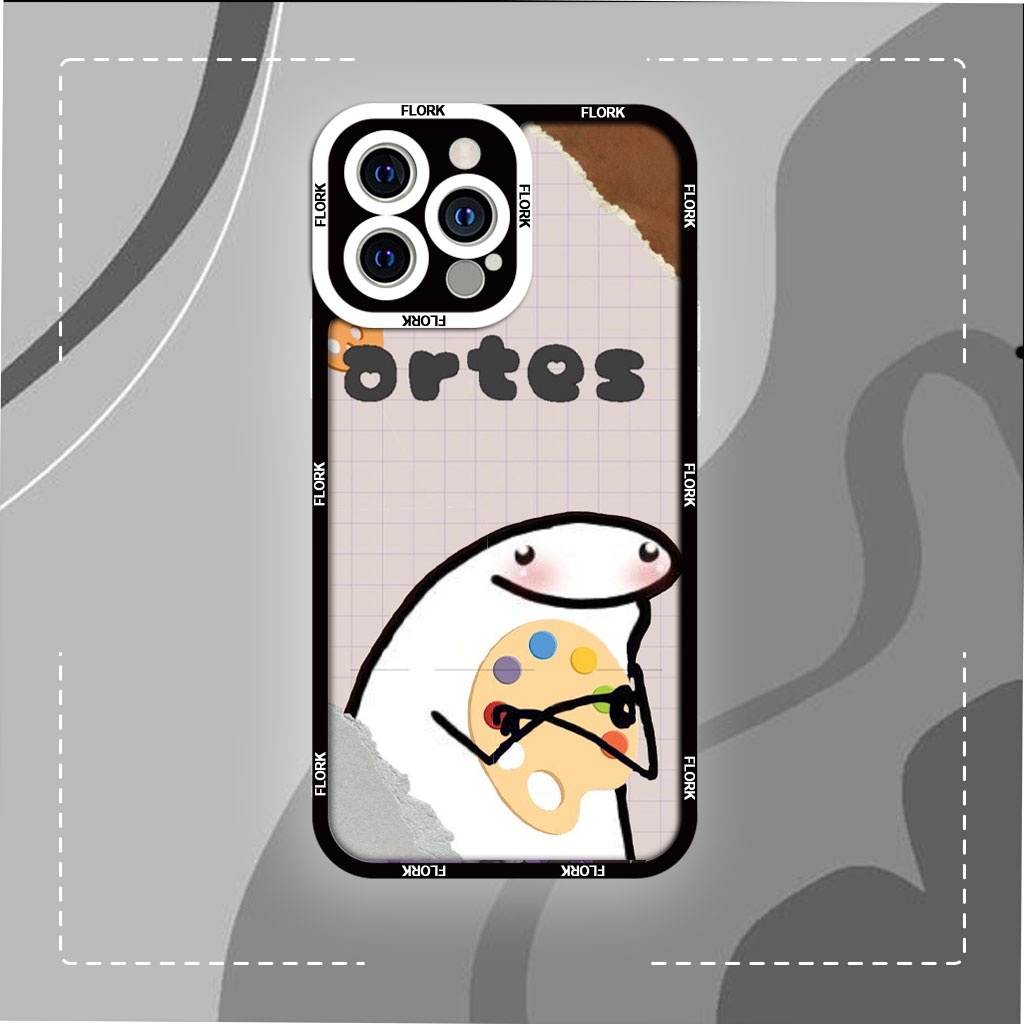 Ốp lưng iphone samsung xiaomi oppo cạnh vuông JM CASE flork vẽ tranh