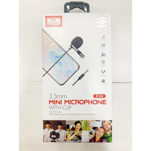 Mic thu âm cài áo, micro thu âm cài áo cho điện thoại máy tính bảng chân tròn 3.5mm tiện dụng chắc chắn thu âm rõ ràng