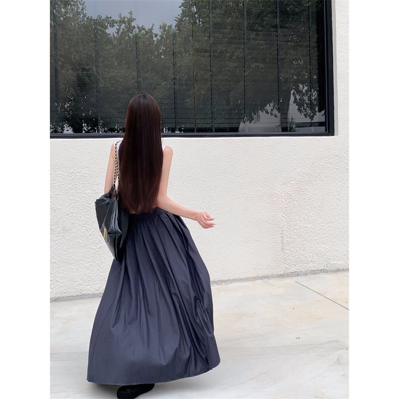 Áo Thun Không Tay Dáng Ôm / Váy Xám Thời Trang Hàn Quốc