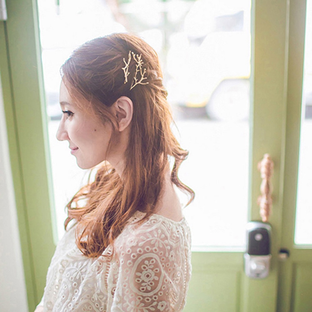 Kẹp tóc hình sừng nai phong cách vintage xinh xắn