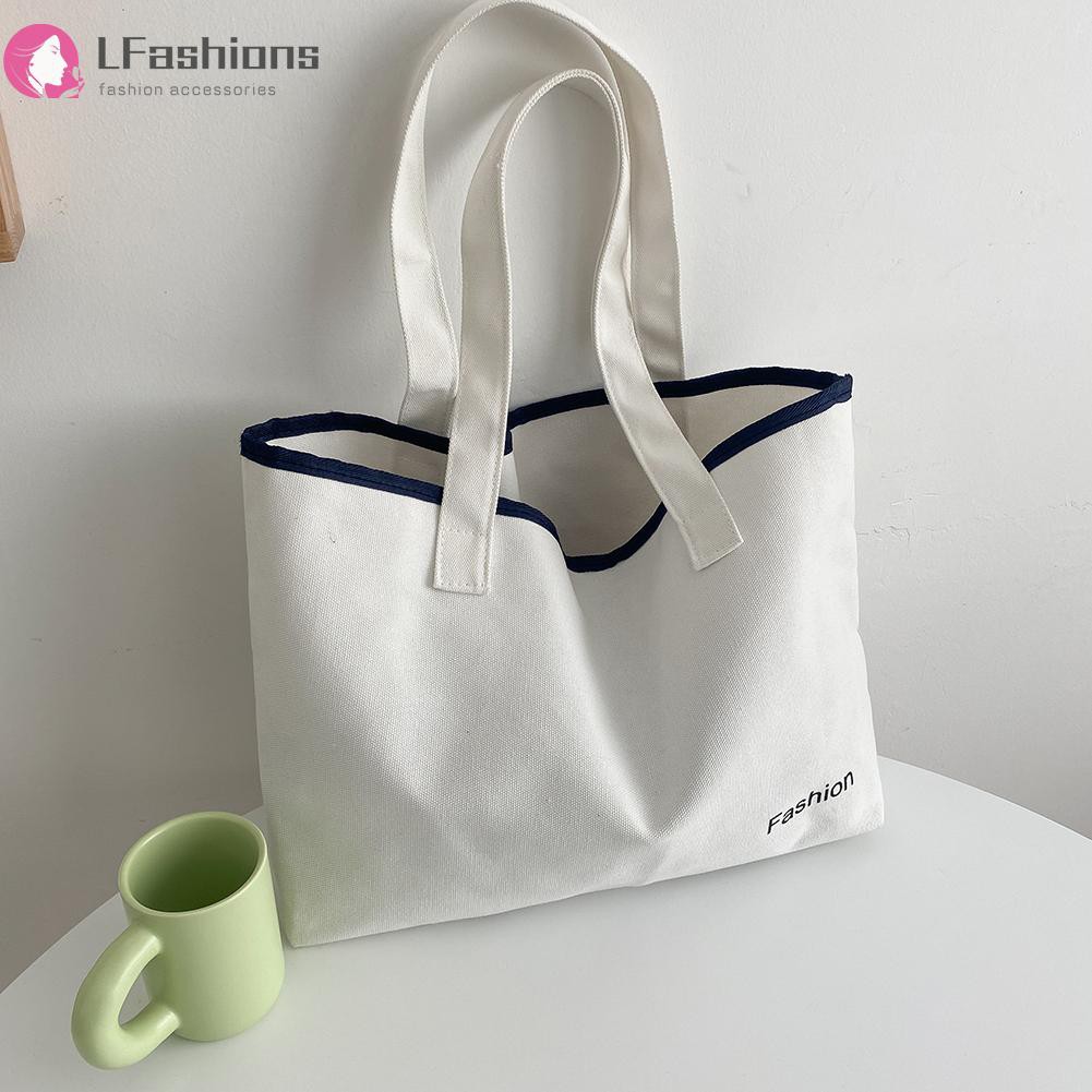 Fashion Women Canvas Letters Printing Shoulder Bag Large Capacity Tote Handbags