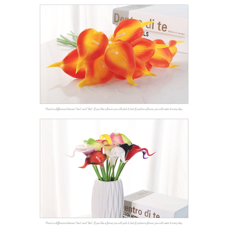 Bó Hoa calla lilies pu Nhân Tạo 33cm Trang Trí Nhà Cửa / Tiệc Cưới