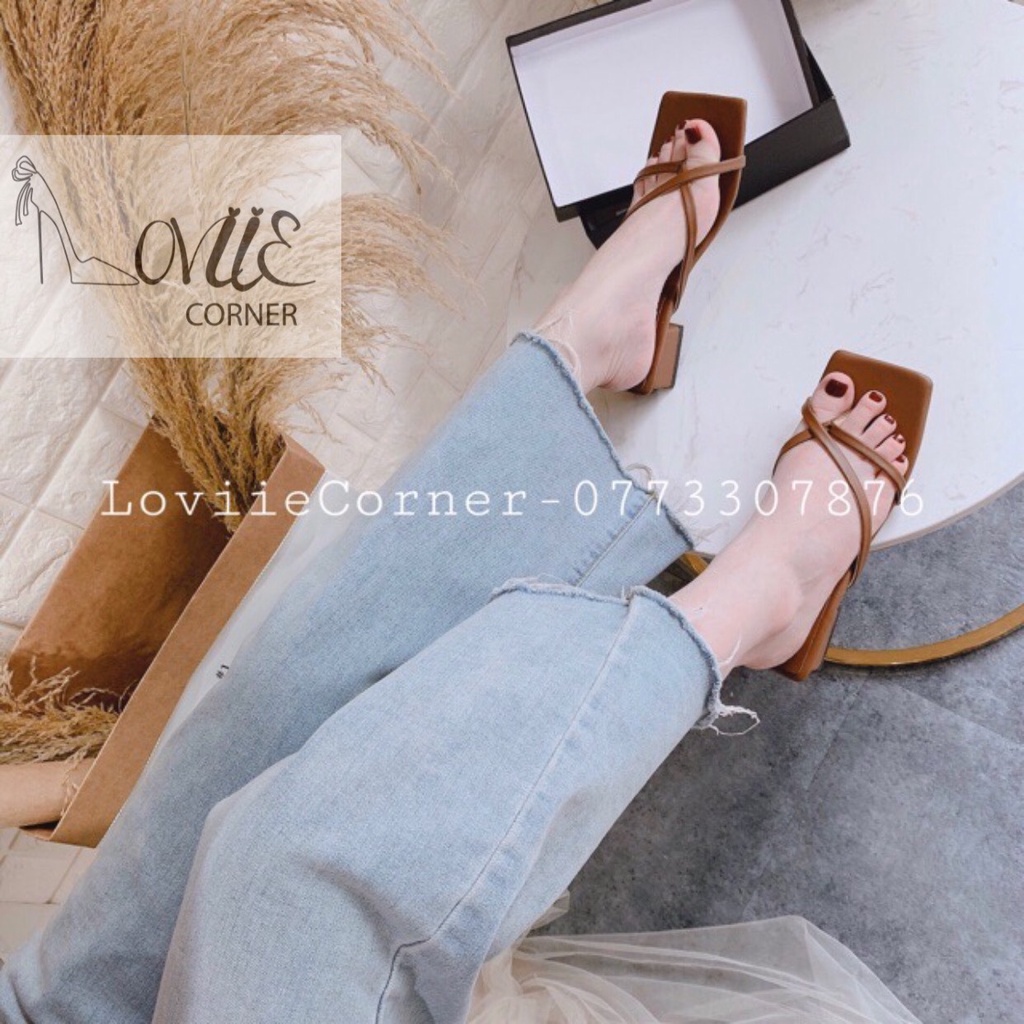 SANDAL NỮ CAO GÓT LOVIIECORNER - SANDAL CAO GÓT XỎ NGÓN ĐẾ NHỌN 9CM - GIÀY SANDAL NỮ DÂY MẢNH CAO GÓT  - G210401 D200821