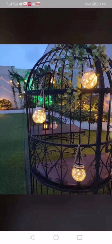 Đèn năng lượng mặt trời lọ thủy tinh trang trí độc đáo quán cafe, sân vườn