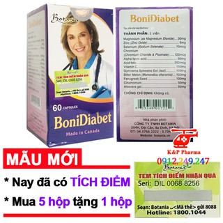 ✅ [5 TẶNG 1] BoniDiabet 60v – Phòng ngừa biến chứng tiểu đường, đái tháo đường, giảm mỡ máu, cholesterol Boni Diabet