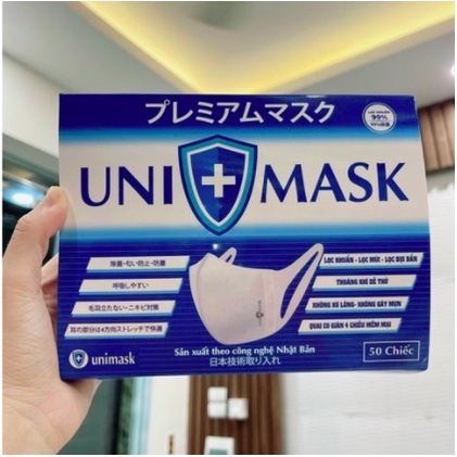 Khẩu trang 3d unimask, Monji chính hãng kháng khuẩn, chống bụi mịn công nghệ Nhật Bản form ôm sát mặt