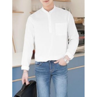 Áo sơ mi nam dài tay cổ trụ vải cotton rất đẹp