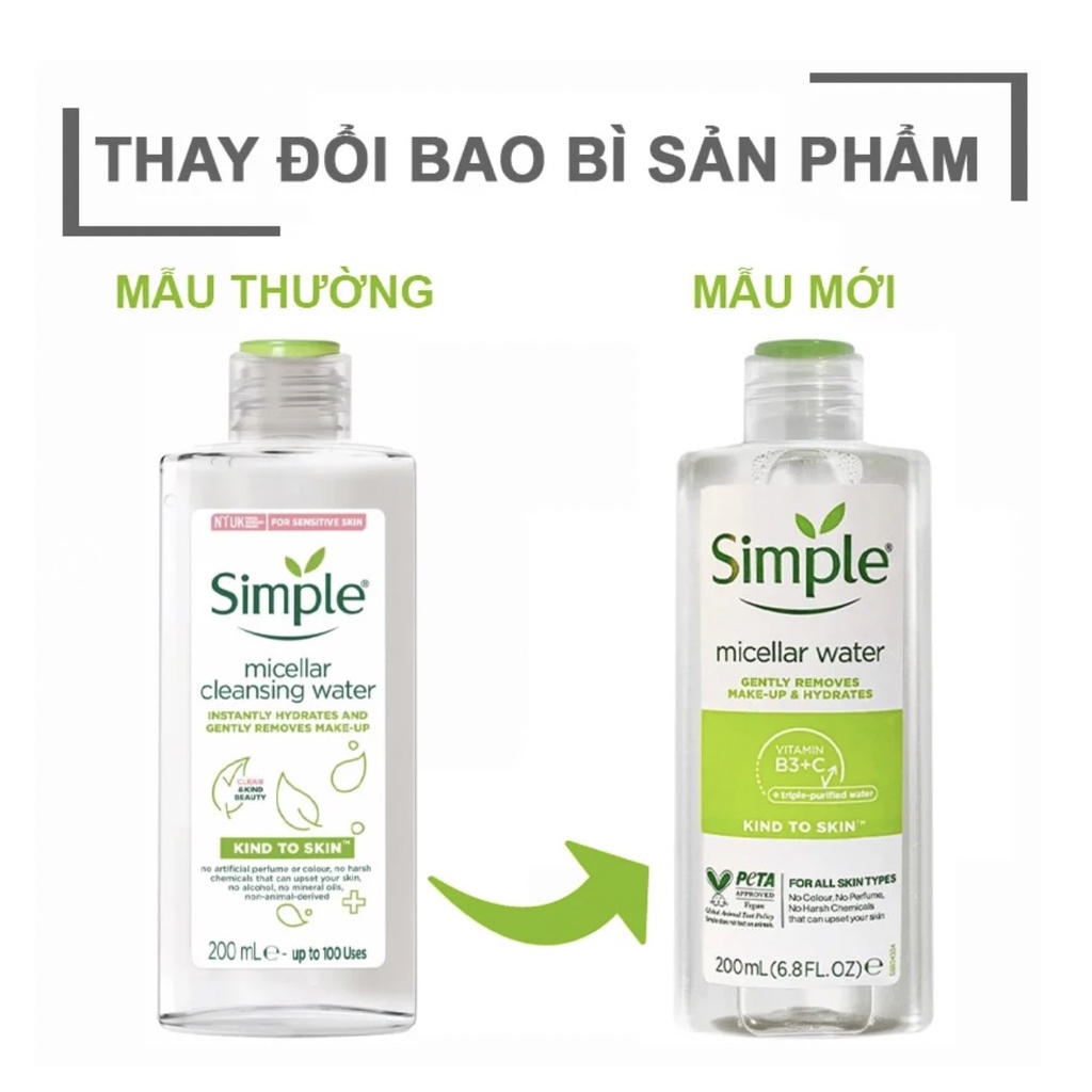 Tẩy Trang Simple Kind To Skin Cleansing Micellar Water - Cila House