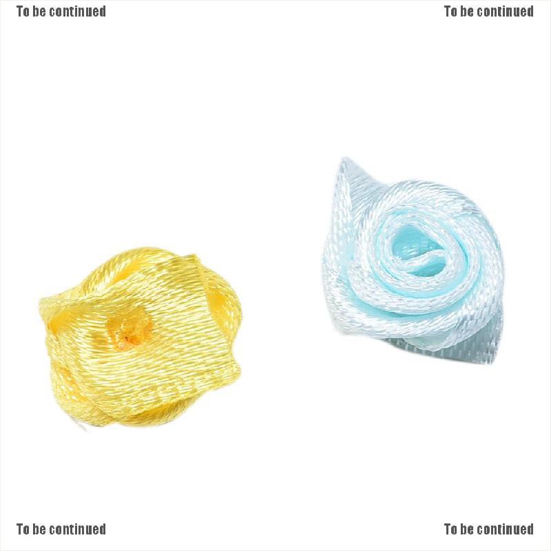 Set 100 hoa hồng ruy băng vải xinh xắn