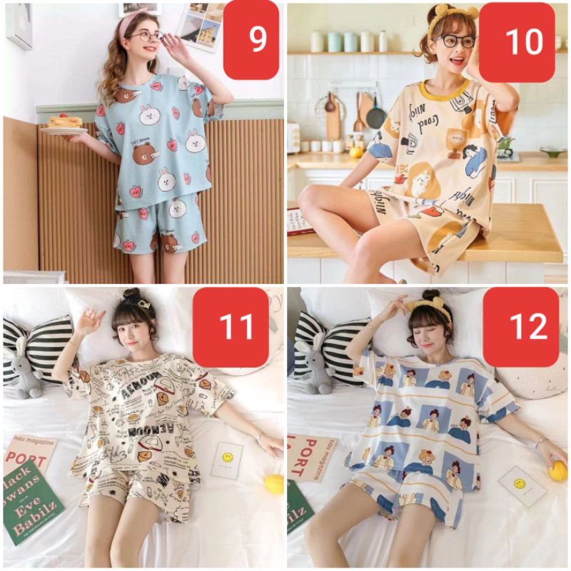 Đồ mặc nhà❤Freeship❤Đồ bộ ngắn nhiều hình thù đáng yêu.Đồ mặc nhà vải mềm mịn. | BigBuy360 - bigbuy360.vn