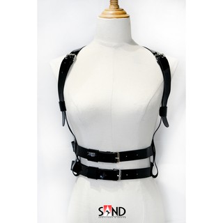 Đai Ngực Da 2 Dây Bụng Khoen Inox (video kèm ảnh thật)